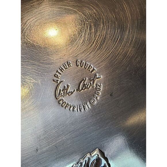 Arthur Court 2002 19" Oblong Serving Tray Vines & Grape Grapevine Footed GUC - Picture 4 of 11